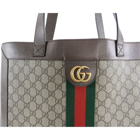 gucci large brown logo tote|Gucci tote black leather.